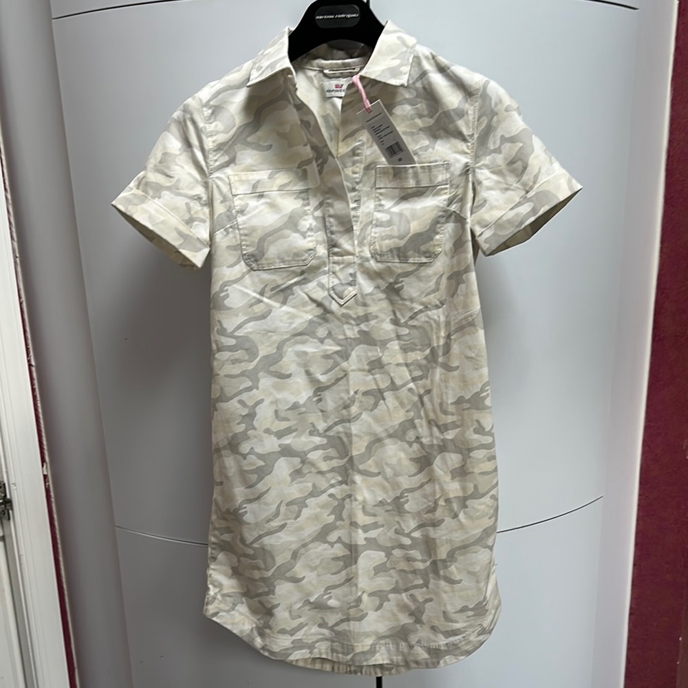 Vineyard vines Women’s New Margo  Camouflage Shirt Dress Pina Colada size 00